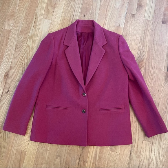 Stanley Blacker fuchsia colored 2 button blazer size 12 - Picture 3 of 11